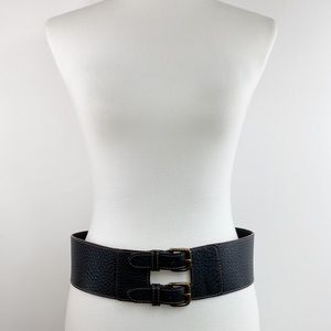 Ann Taylor LOFT Dark Brown Leather Statement Belt